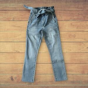 NEW Ashley Mason paper bag style skinny jeans, high waist, size 00